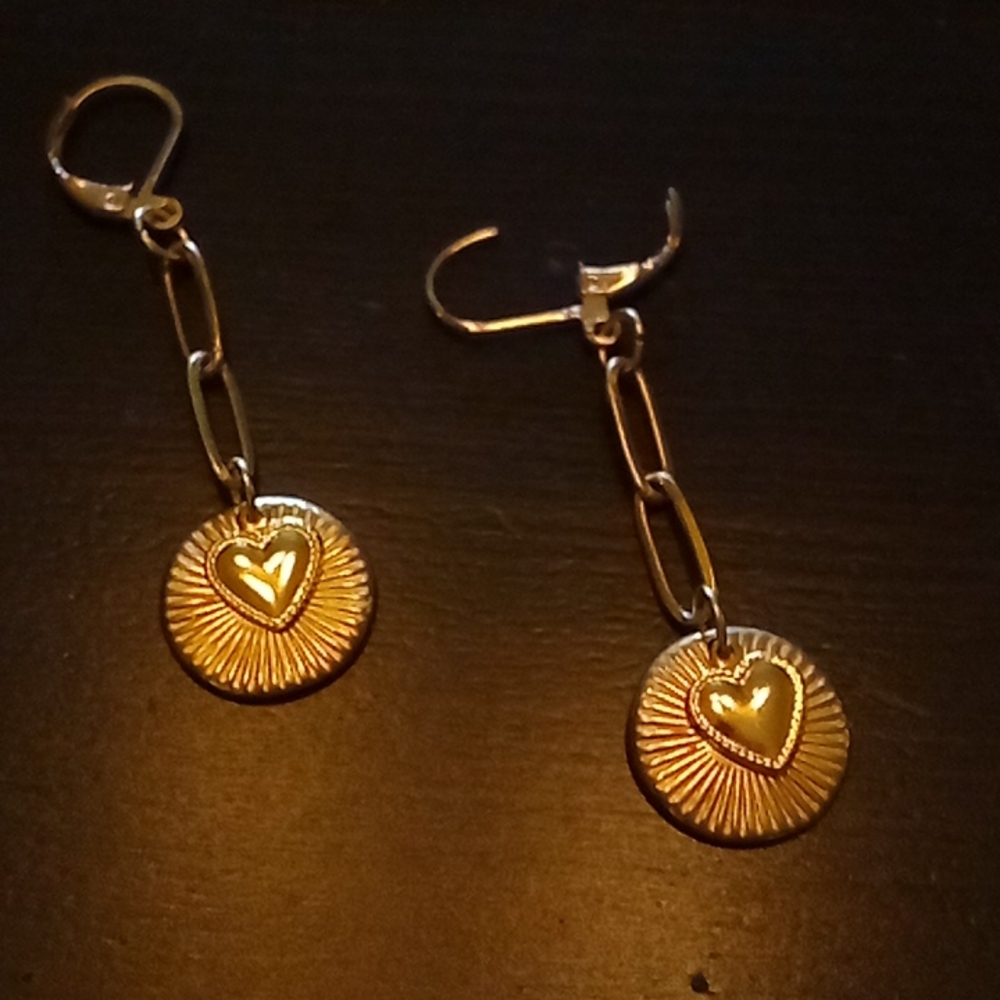 SOLD Gold Pierced Earrings with Clamp Closure